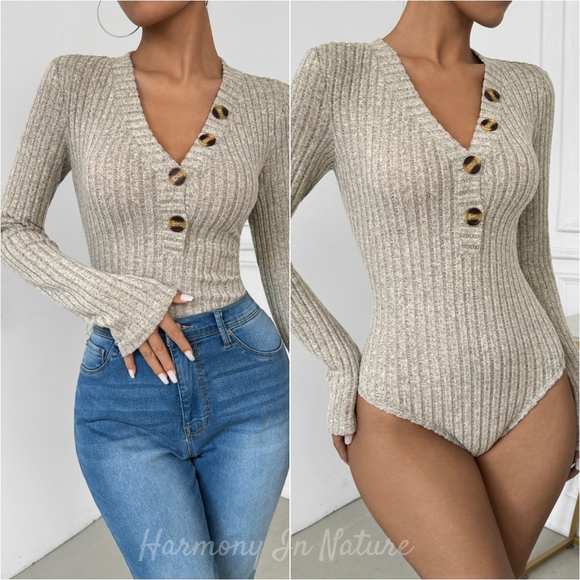 Emersyn Button Glow Bodysuit - Picture 1 of 5